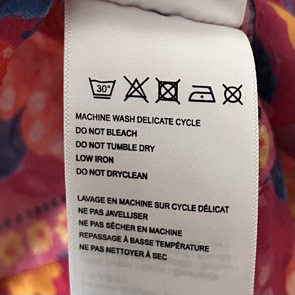 Farm Rio Floral Dream Lightweight Semi Sheer Top Size M Red Tropical Summer NEW - Picture 10 of 12